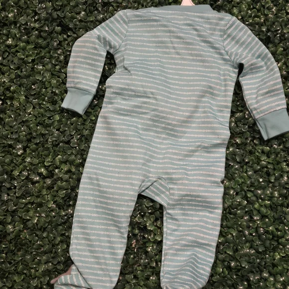 Carter's Aqua Striped Baby Footie with Shark - Picture 6 of 7